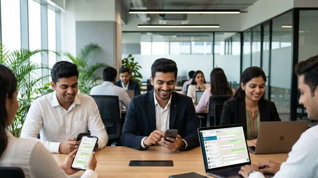 Team using WhatsApp marketing for business to connect with customers effectively